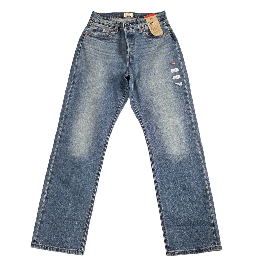 Levi's 501 Curve Jeans Women 29x30 Blue New Missing Button High Rise Straight